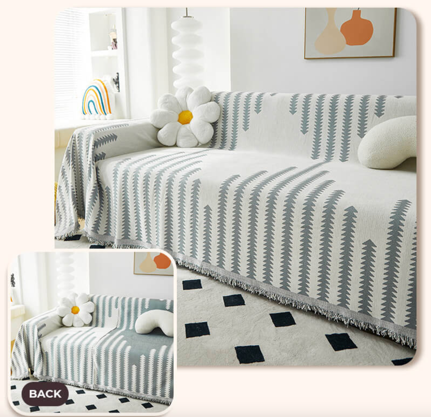 All-seasons Chenille Fabric Double-sided Anti-scratch Home Decoration Couch Cover