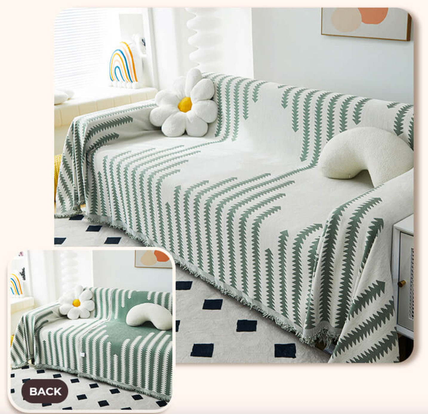 All-seasons Chenille Fabric Double-sided Anti-scratch Home Decoration Couch Cover